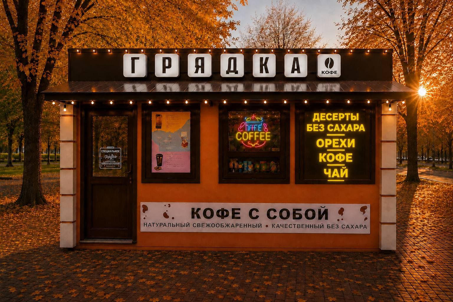 Кофейня «Грядка» осенью в Семикаракорске